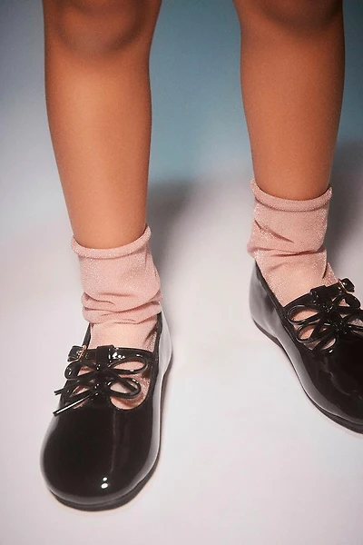 PATENT LEATHER BALLET FLATS WITH BOWS