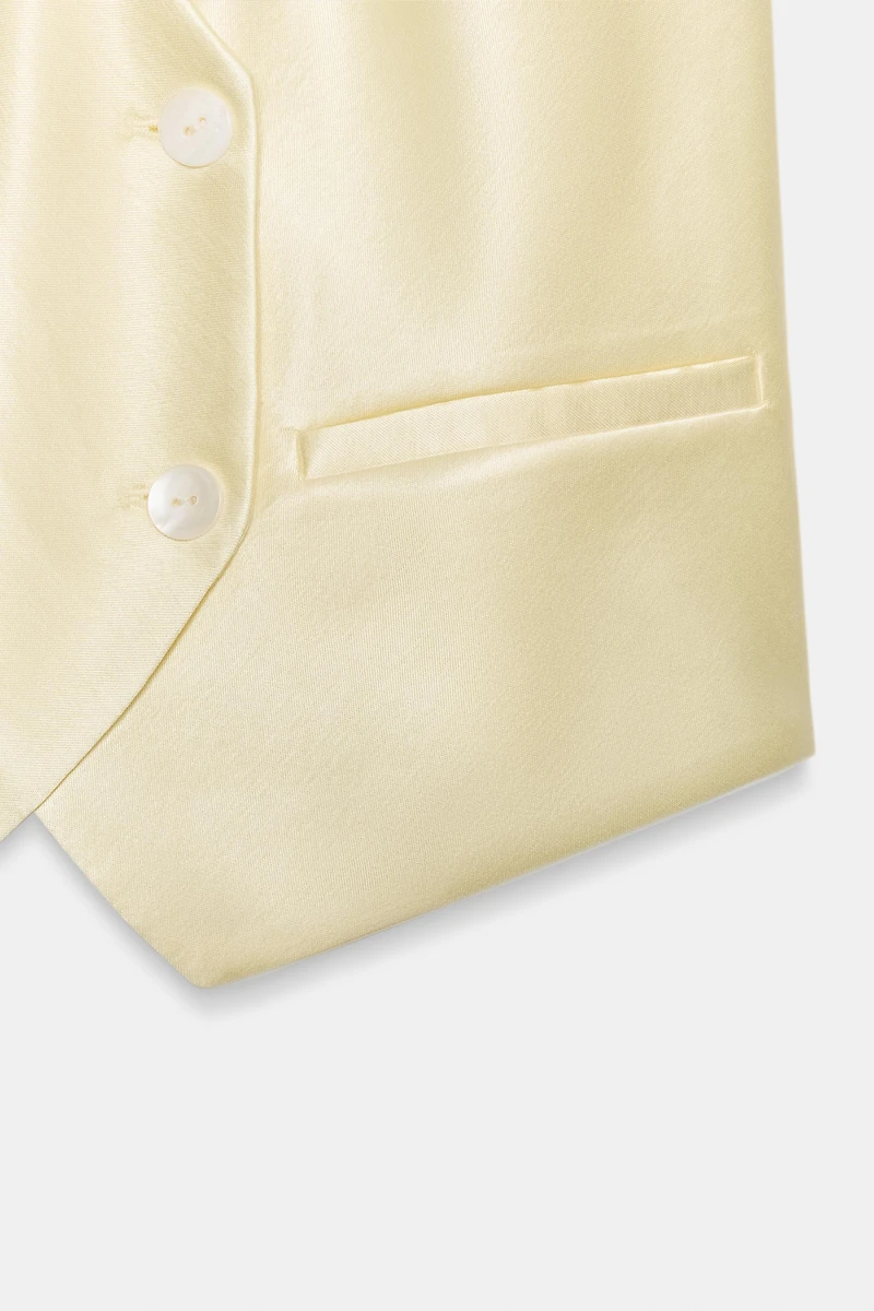 DOUBLE-BREASTED SATIN VEST