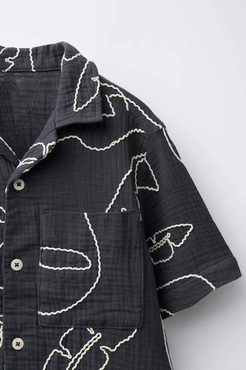 EMBROIDERED TEXTURE SHIRT