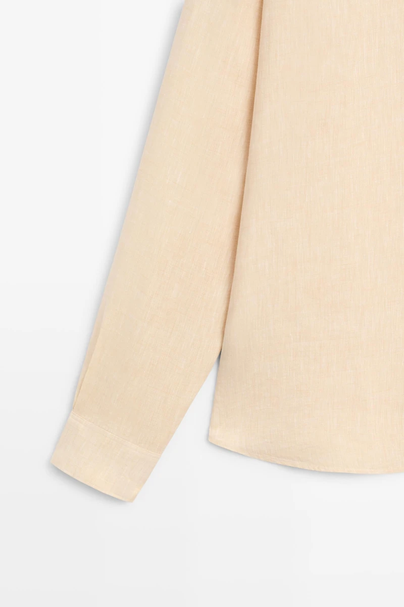 Chemise regular fit en lin avec poche