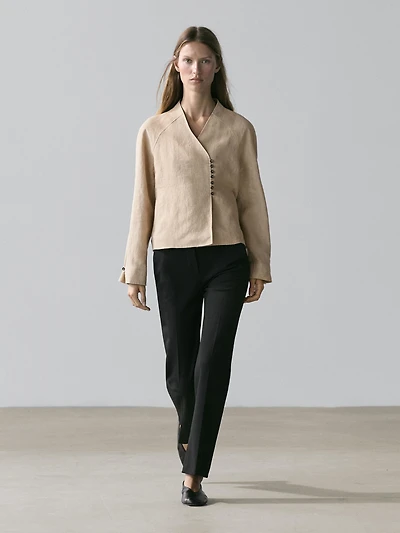 Veste courte 100 % lin