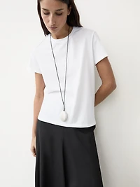 T-shirt en maille 100 % coton à manches courtes