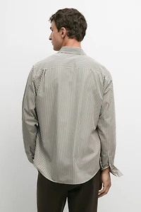 Regular fit striped poplin shirt