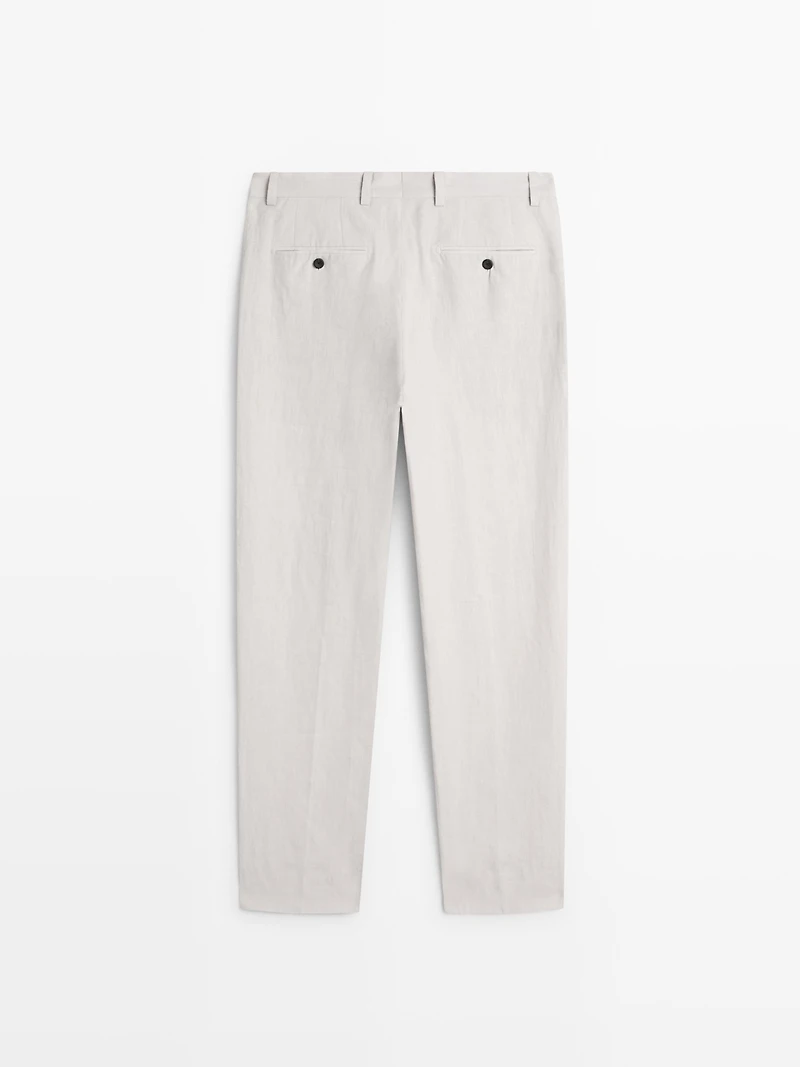 Pantalon barrel fit lin tailoring