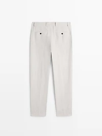 Pantalon barrel fit lin tailoring