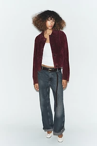 BLOUSON 100% CUIR DAIM