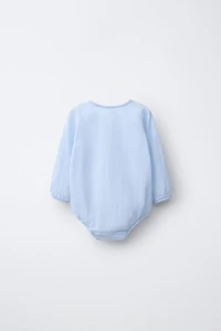 COTTON AND LINEN BLEND BODYSUIT