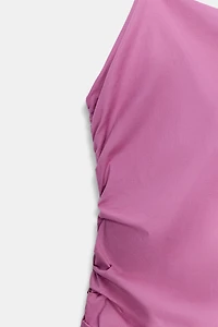RUFFLED HALTER POPLIN DRESS