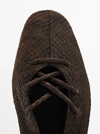 Lace-up printed ballet flats