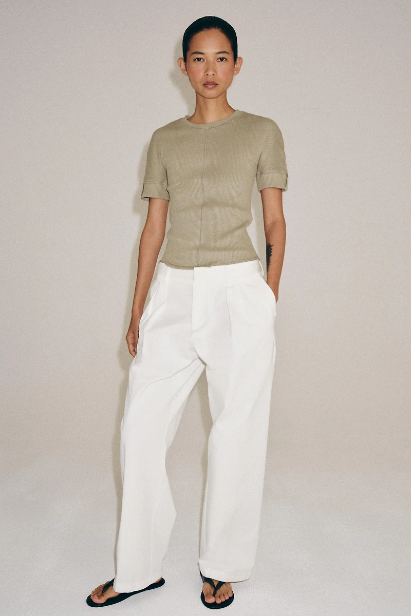 COTTON RIB T-SHIRT