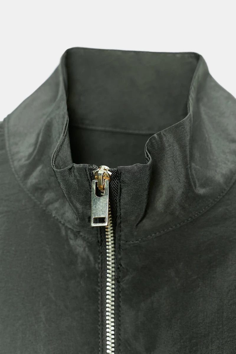BLOUSON BOMBER À COL MONTANT