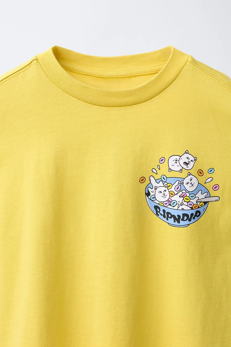 RIPNDIP © X ZARA KIDS LOGO PRINT T-SHIRT