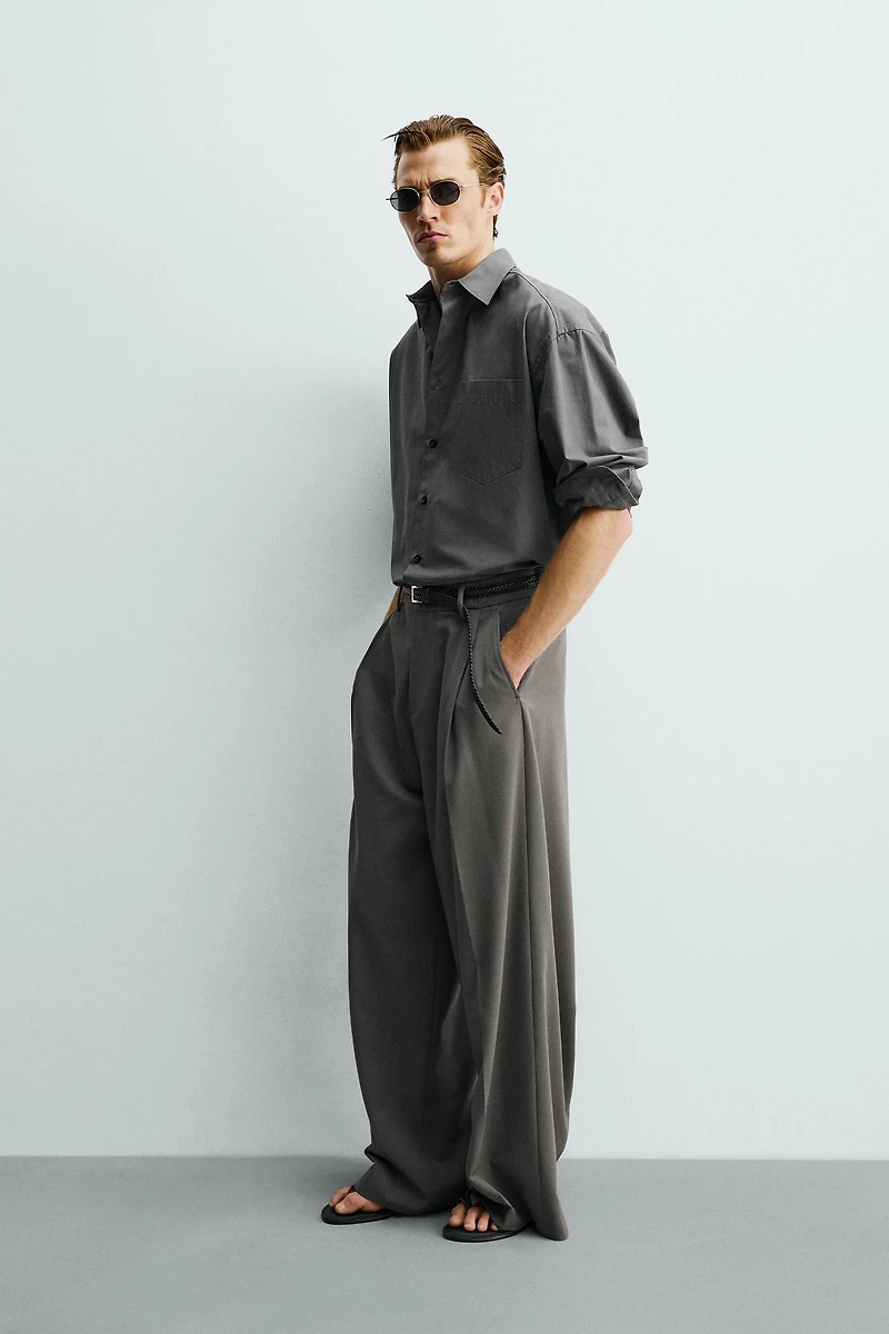 PLEATED WIDE FIT PANTS