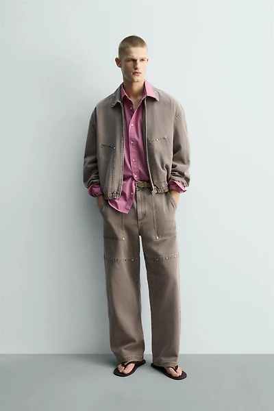 RELAXED FIT STUDDED PANTS