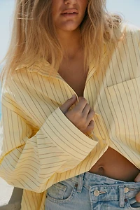 STRIPED OVERSIZED POPLIN SHIRT