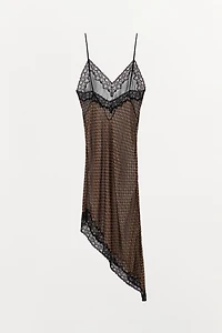 ASYMMETRIC 100% VISCOSE PRINTED DRESS
