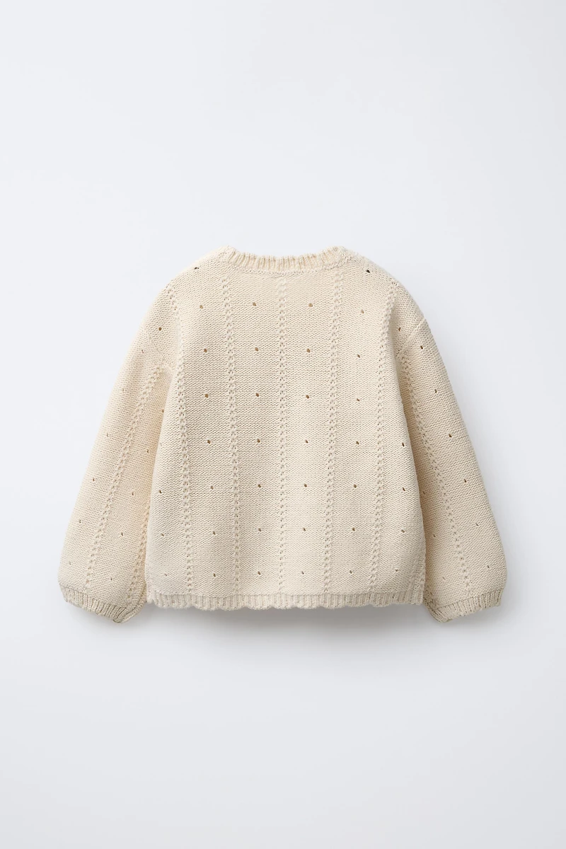 FLORAL EMBROIDERED KNIT SWEATER