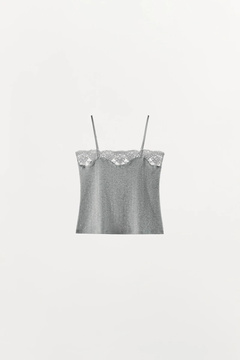 POINTELLE LACE TOP