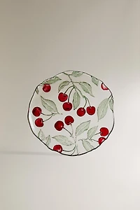 ASSIETTE À DESSERT VERRE RECYCLABLE CERISES