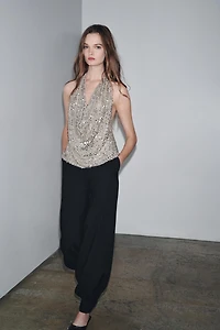 ZW COLLECTION SEQUIN HALTER TOP