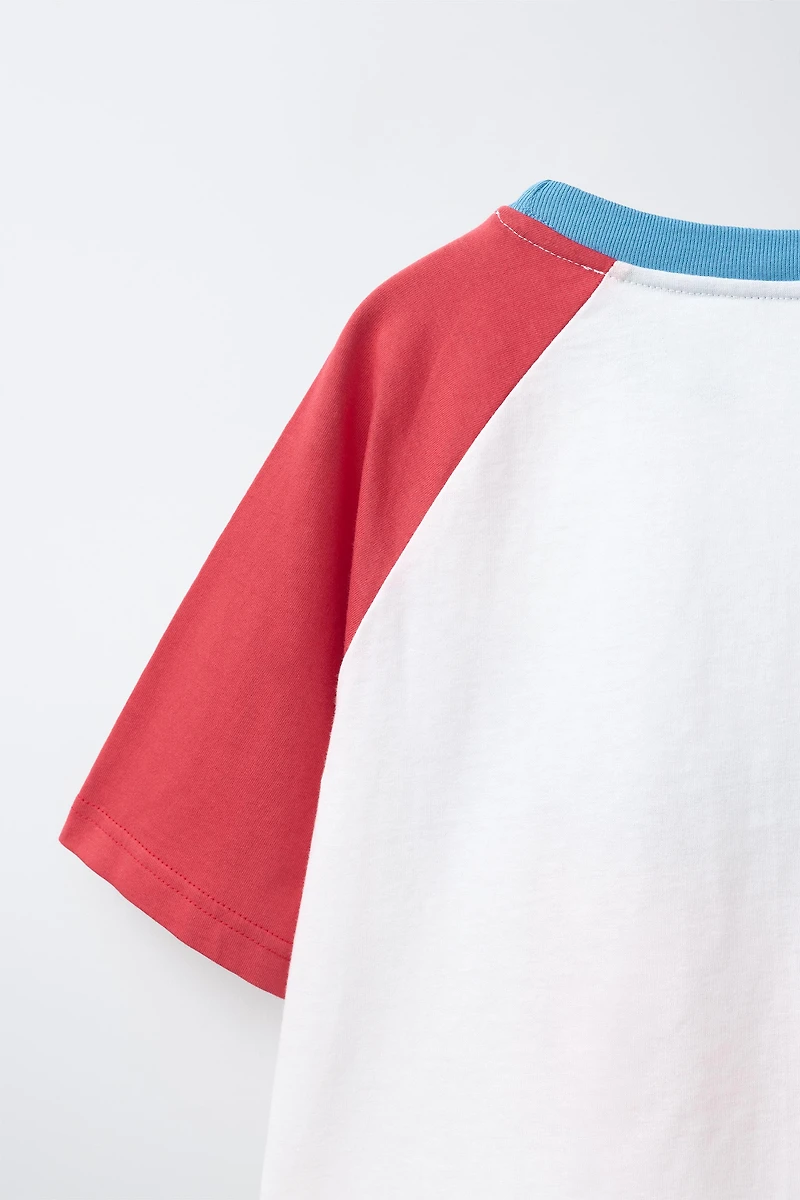 RAGLAN SLEEVE PRINTED T-SHIRT