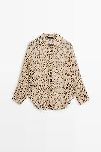 Animal print flowing shirt