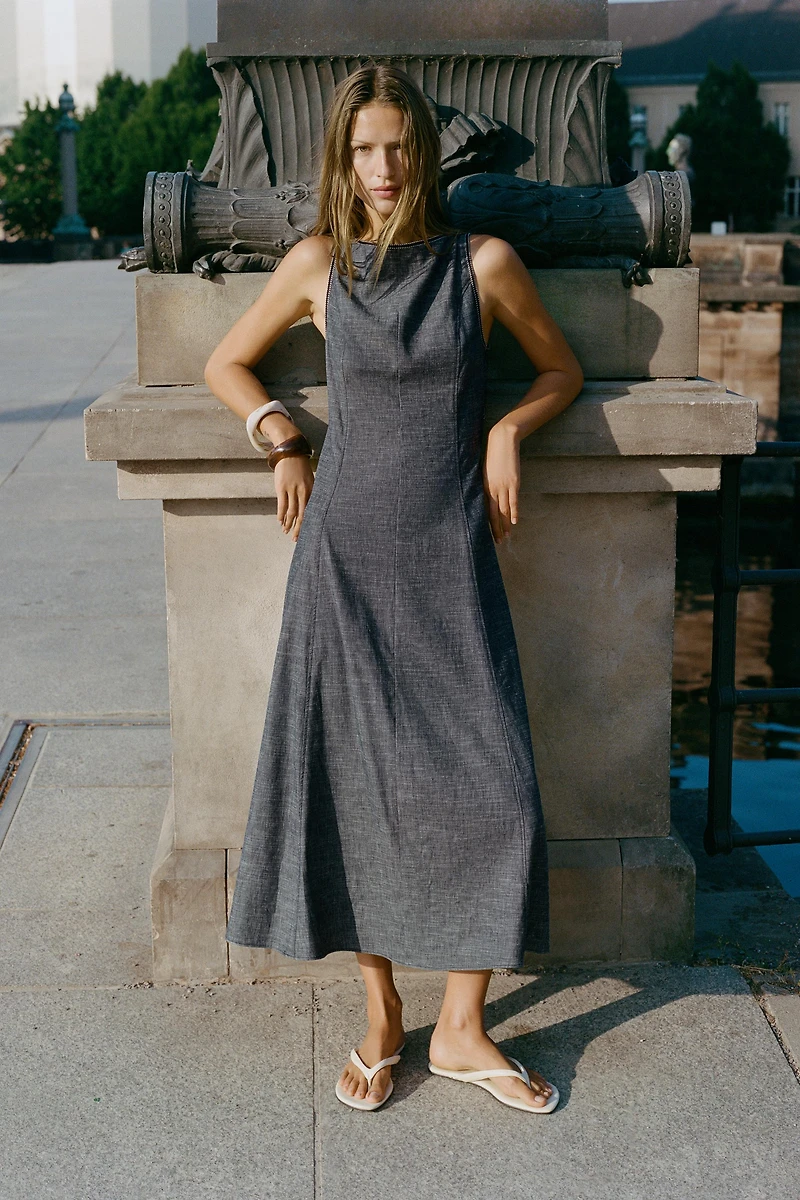 OPEN BACK MIDI DRESS