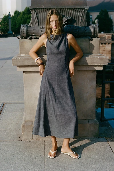 OPEN BACK MIDI DRESS
