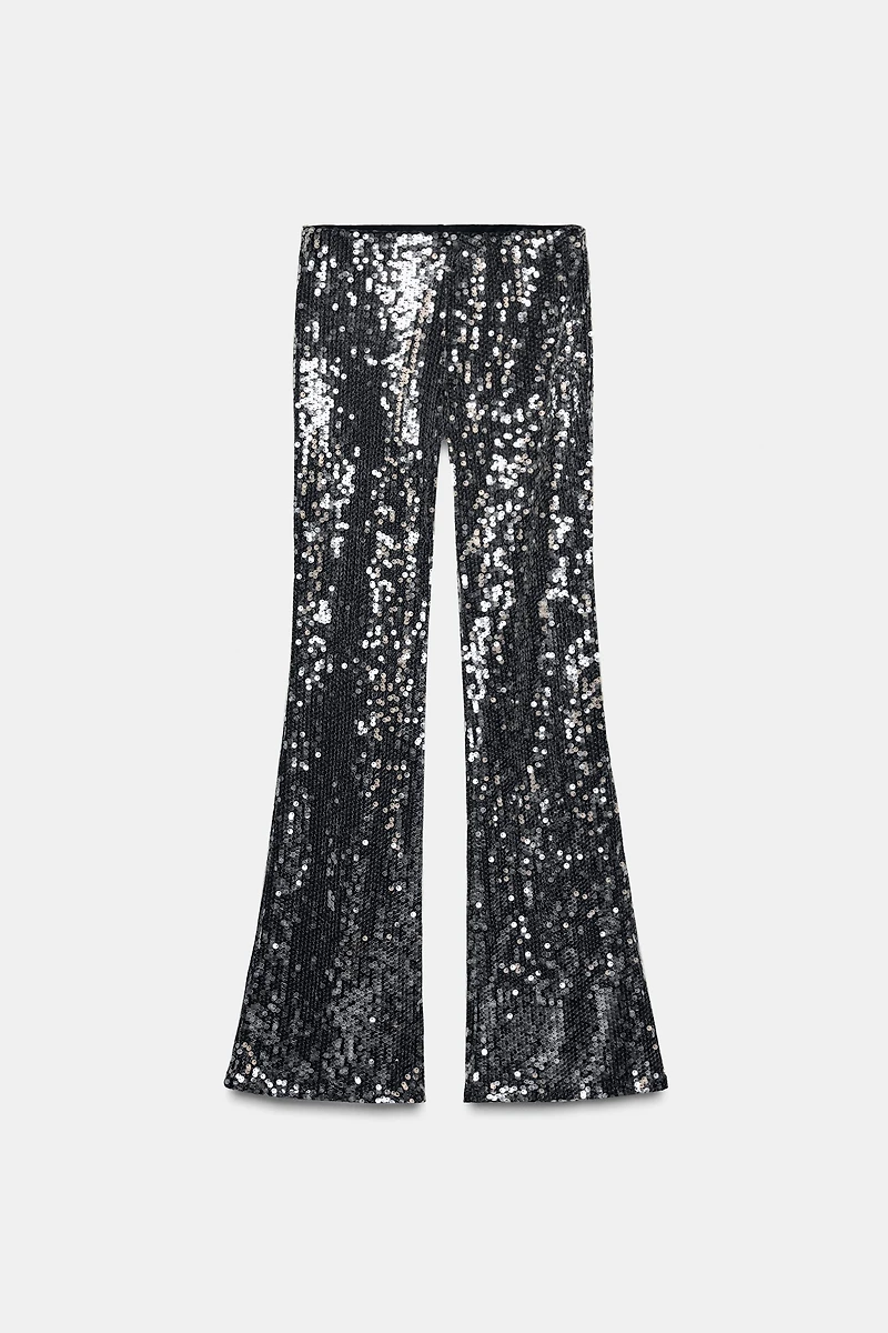 PANTALON FLARE À PAILLETTES