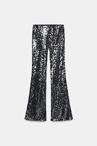 PANTALON FLARE À PAILLETTES