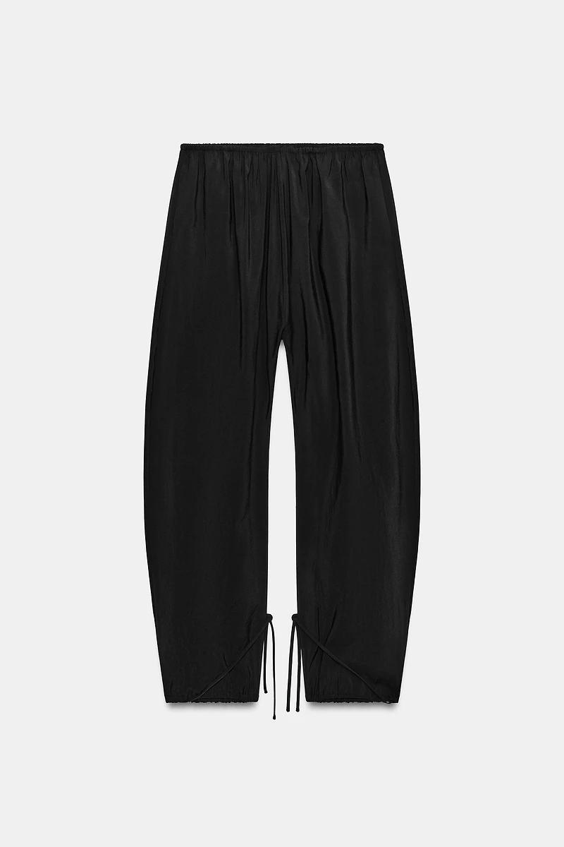 FLOWY BAGGY PANTS WITH TIES