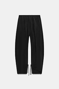 FLOWY BAGGY PANTS WITH TIES