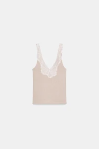 LACE RIBBED TOP