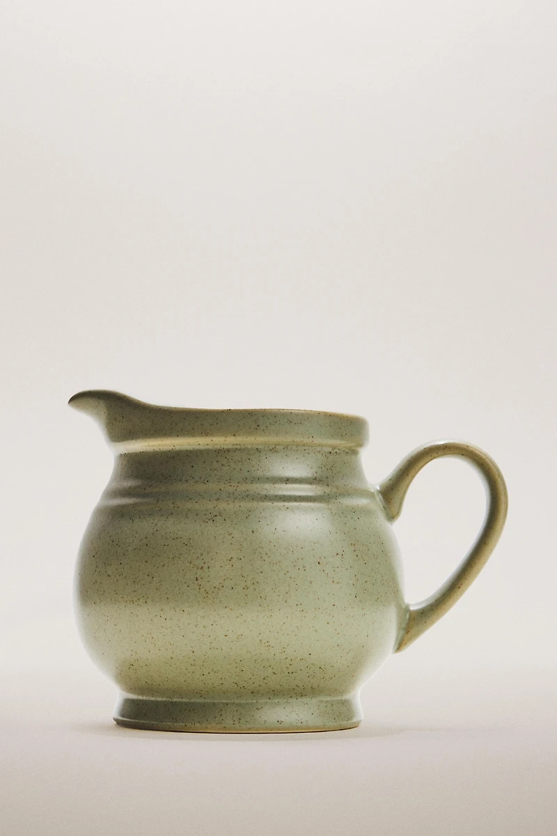 LOW STONEWARE PITCHER