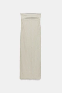 BEADED STRAPLESS DRESS