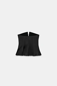 SATIN EFFECT BANDEAU TOP