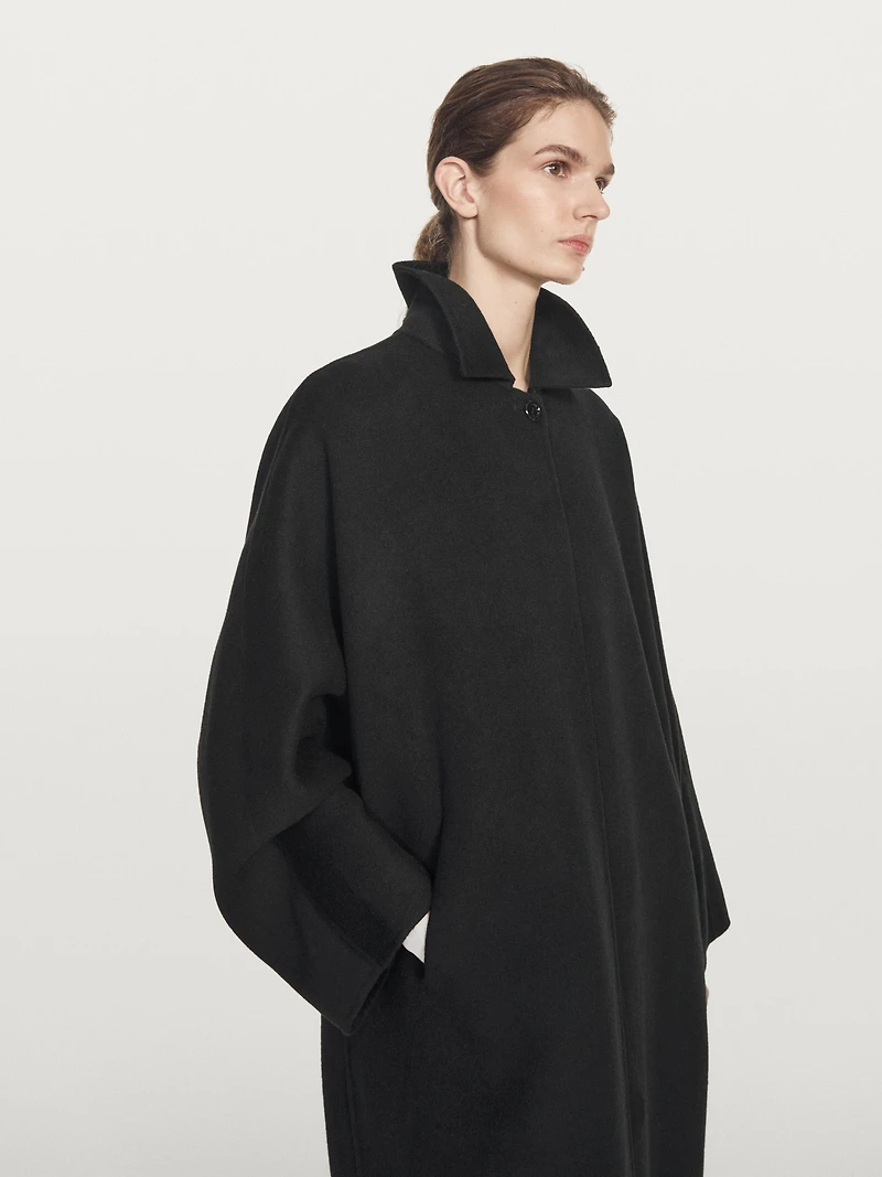 Long batwing sleeve coat