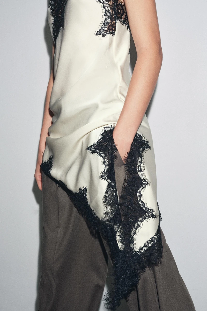 ZW COLLECTION ASYMMETRIC LACE DRESS