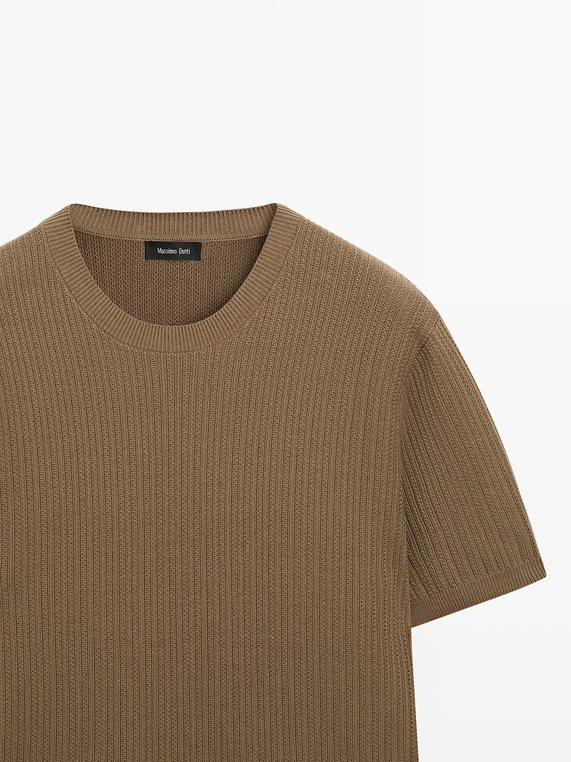 Short sleeve cotton knit T-shirt