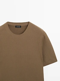 Short sleeve cotton knit T-shirt