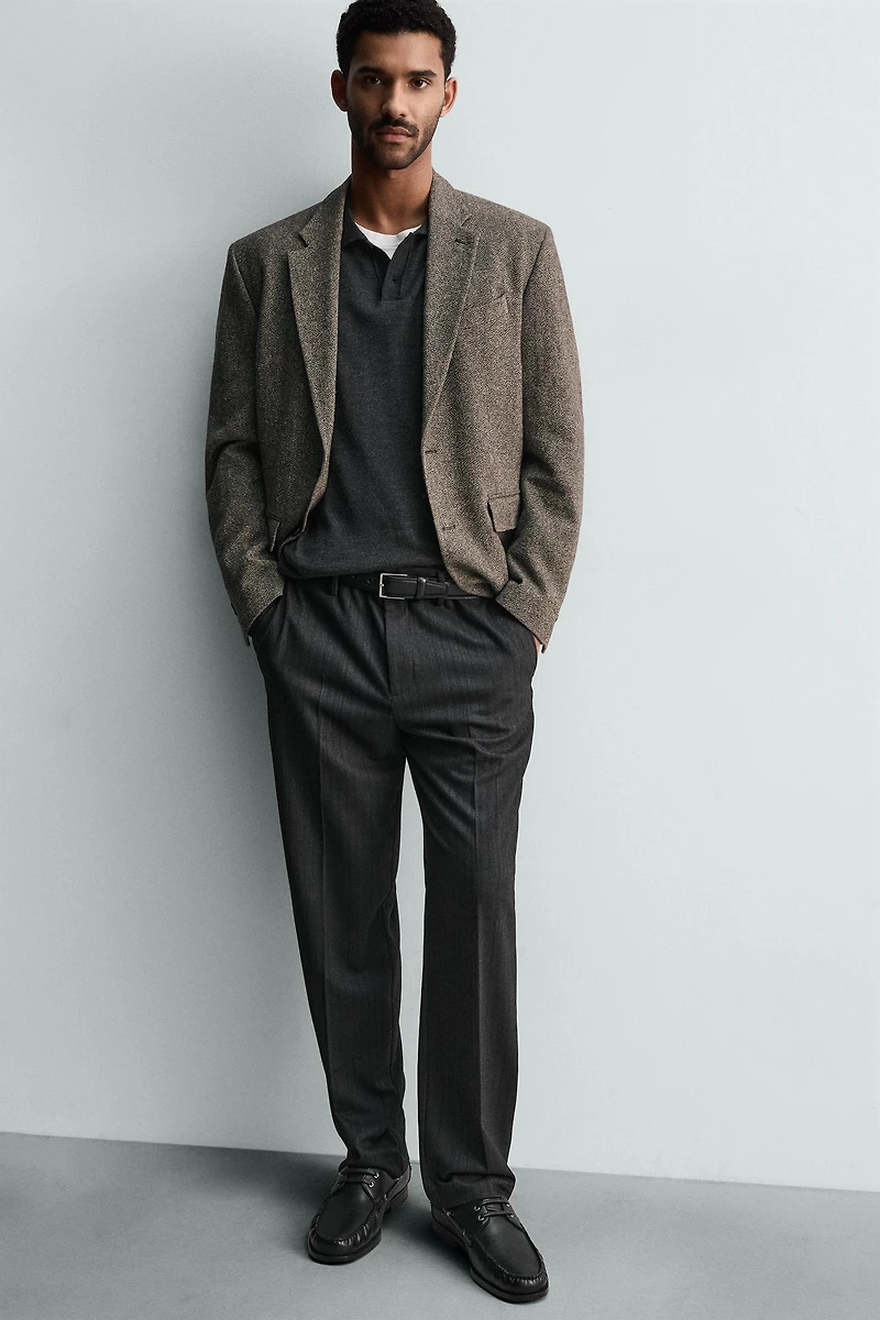 PANTALON EN FLANELLE À CHEVRONS