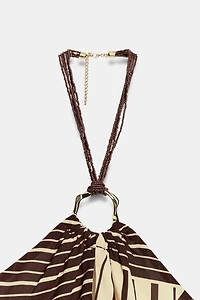 TOP HALTER IMPRIMÉ FANTAISIE