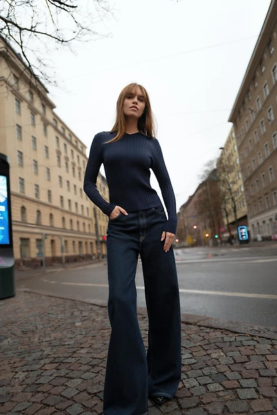 TRF EXTRA WIDE LEG HIGH-WAIST JEANS