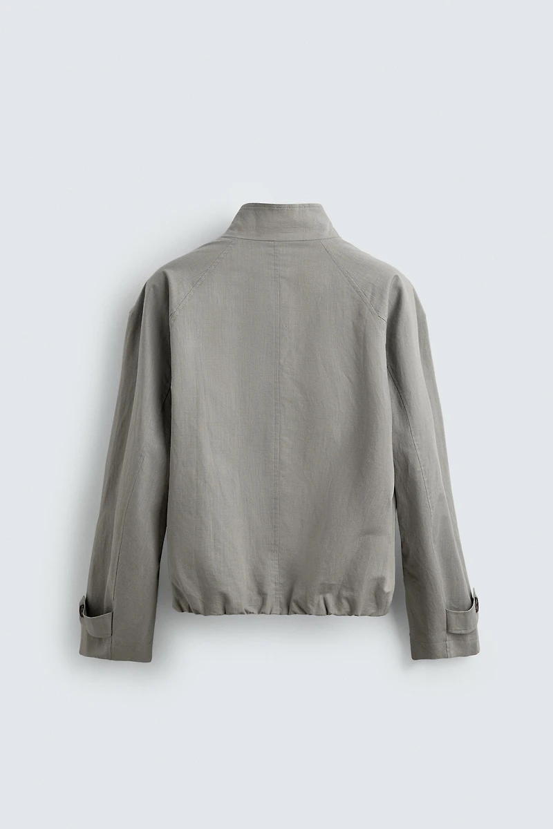 RELAXED FIT CHECKED TEXTURED JACKET