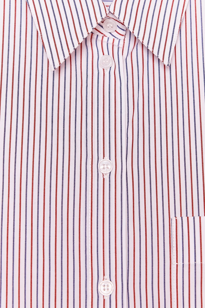 CHEMISE EN POPELINE À RAYURES COLLECTION ZW