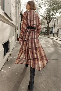 PLAID MIDI DRESS