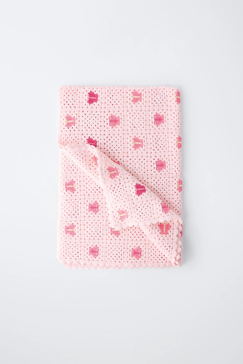 CROCHET KNIT BUTTERFLY BLANKET