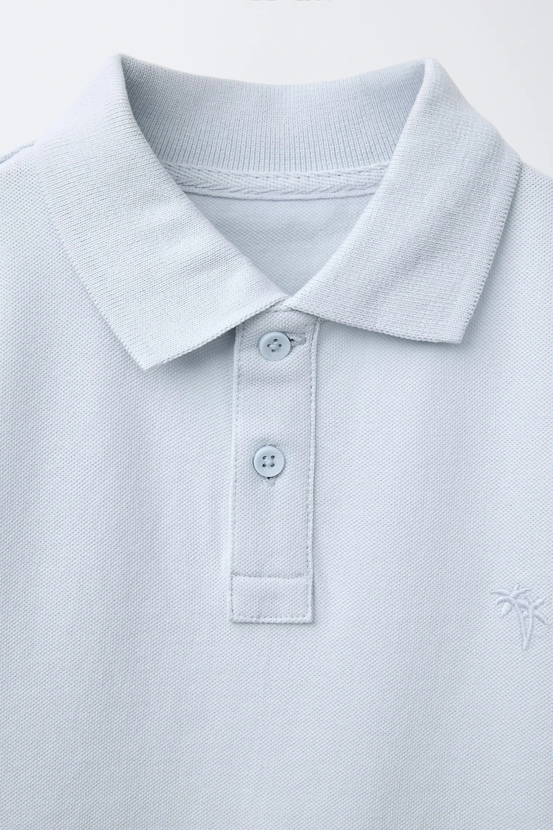PALM TREE EMBROIDERED POLO SHIRT