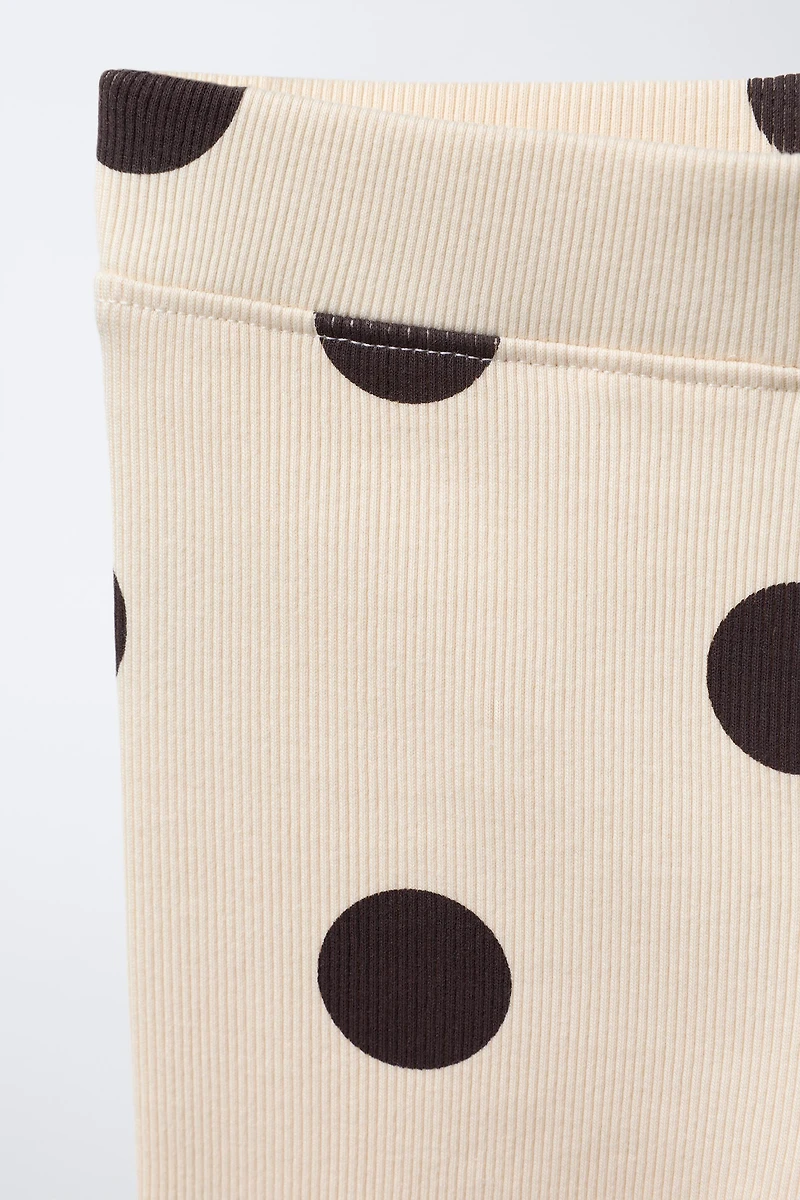PRINTED RIBBED LEGGINGS
