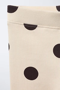 PRINTED RIBBED LEGGINGS